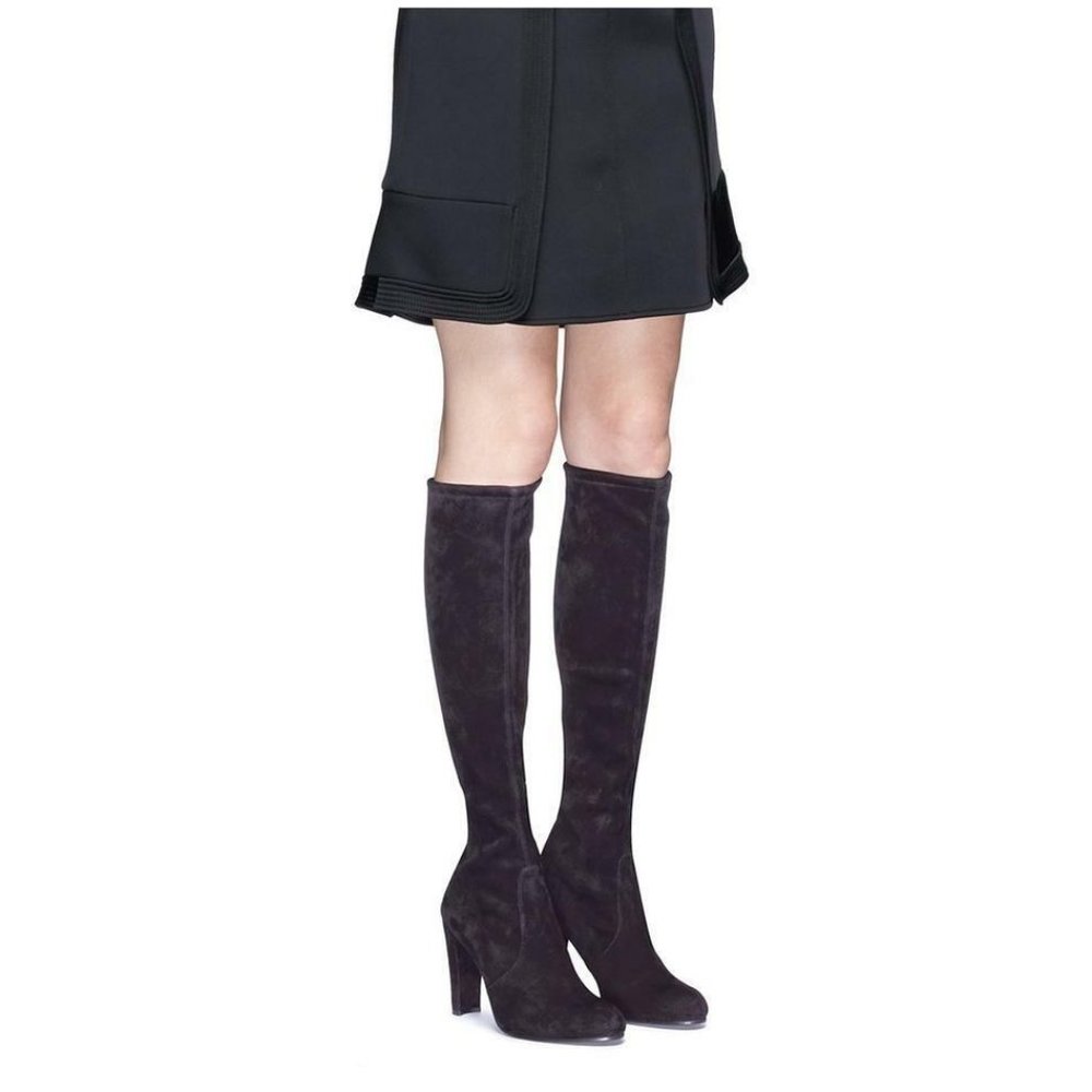 $800 STUART WEITZMAN Keenland Knee High Stretch SLEEK Suede Boot 10 (S11)